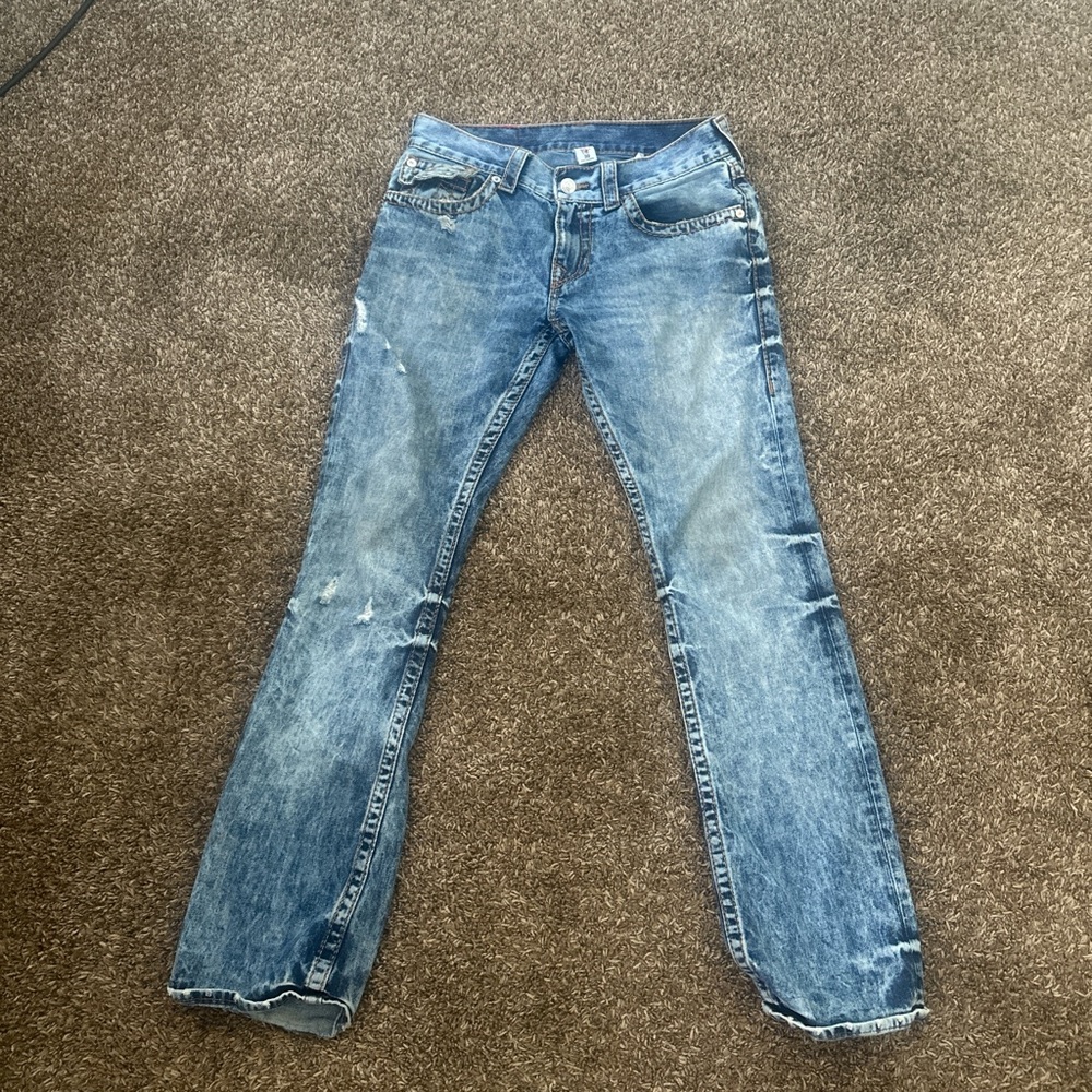 True Religion Blue Distressed Jeans